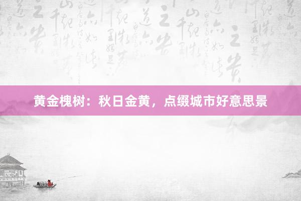 黄金槐树：秋日金黄，点缀城市好意思景